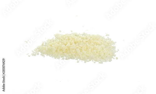 grated parmesan cheese isolated on white background. 