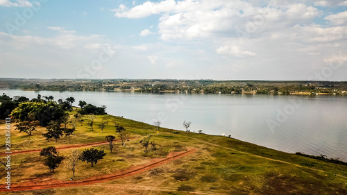 A beautiful aerial view of North Lake in Brasilia, Brazil
