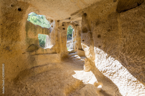 Ancient Byzantine Village Canalotto - Archaeological site in Calascibetta, Sicily, Italy