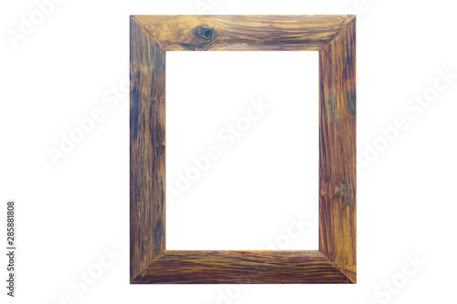 Wood frame isolate on white background