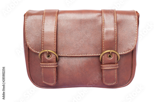 brown leather back isolate on white background