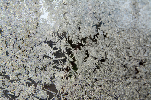 beautiful frost pattern on glass