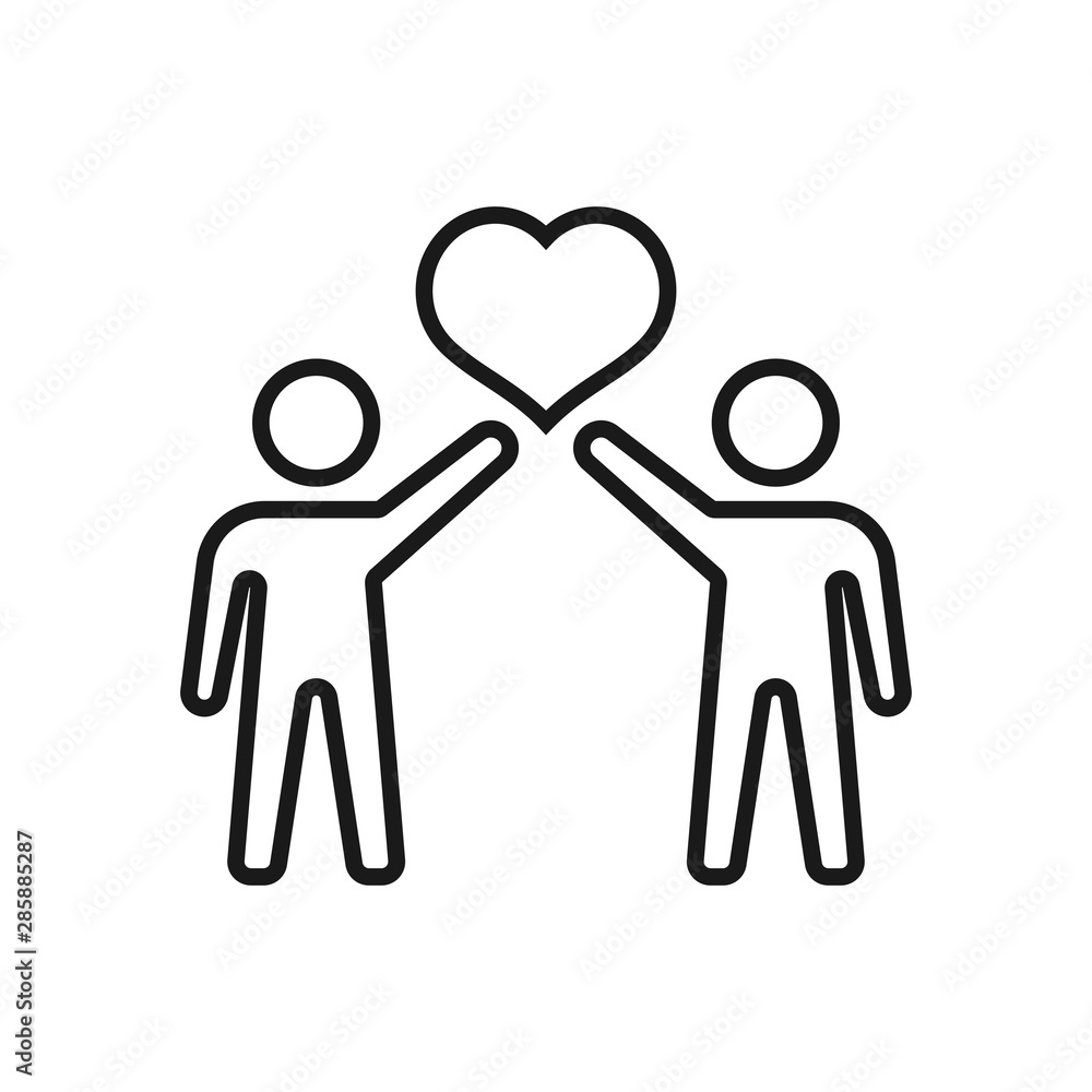 friendship and love - minimal line web icon. simple vector illustration. concept for infographic, website or app. friendship and love - minimal line web icon. simple vector illustration. concept for infographic, website or app.