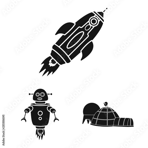 Vector illustration of colonization and sky symbol. Collection of colonization and galaxy stock vector illustration.