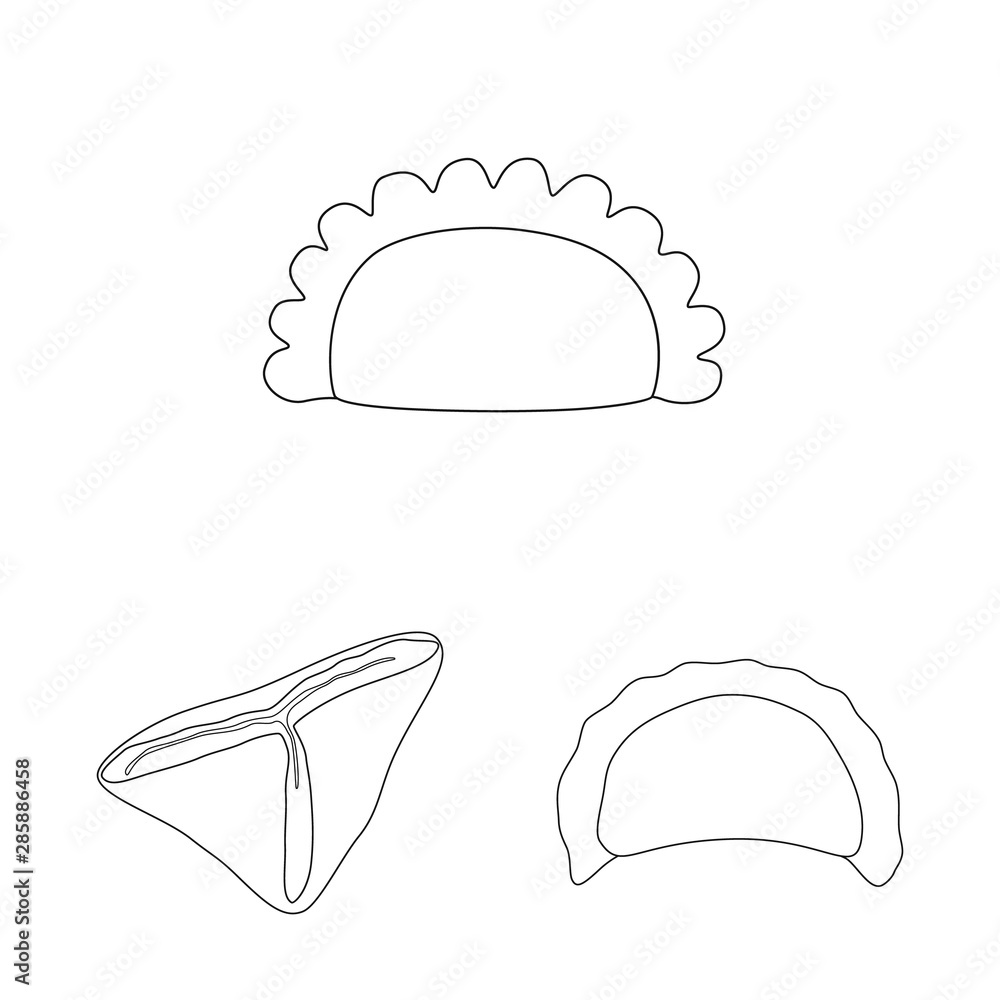 Isolated object of food and dish icon. Collection of food and cooking stock symbol for web. Isolated object of food and dish icon. Collection of food and cooking stock symbol for web.