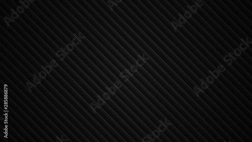 Dark background. Black diagonal 3D stripes. Vector illustration.