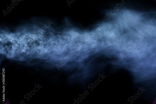 Beautiful 3D illustration of fantasy dense line of smoke isolated on black background