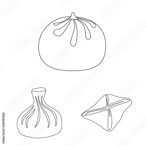 Isolated object of food and dish icon. Collection of food and cooking stock symbol for web.