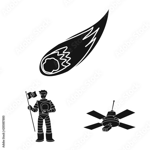 Vector design of colonization and sky logo. Collection of colonization and galaxy stock vector illustration.
