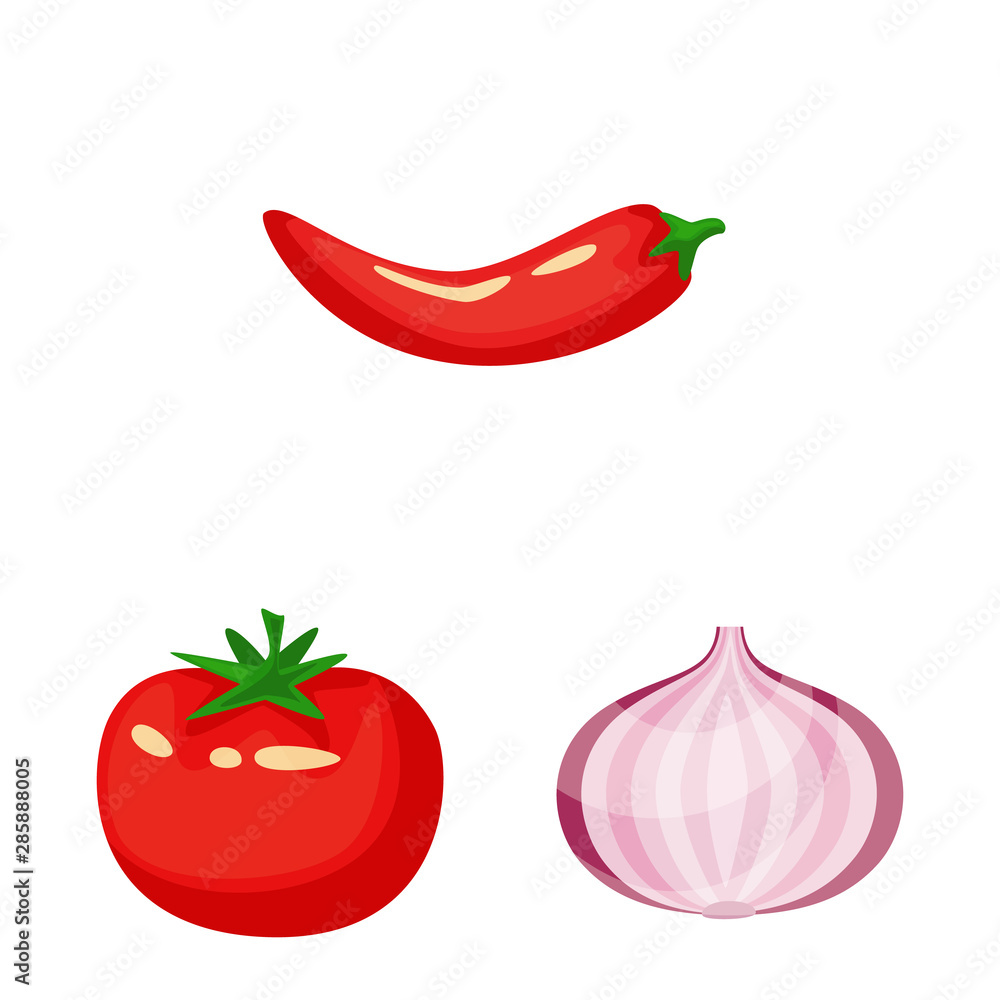 Isolated object of food and flavors icon. Set of food and ingredient stock vector illustration. Isolated object of food and flavors icon. Set of food and ingredient stock vector illustration.