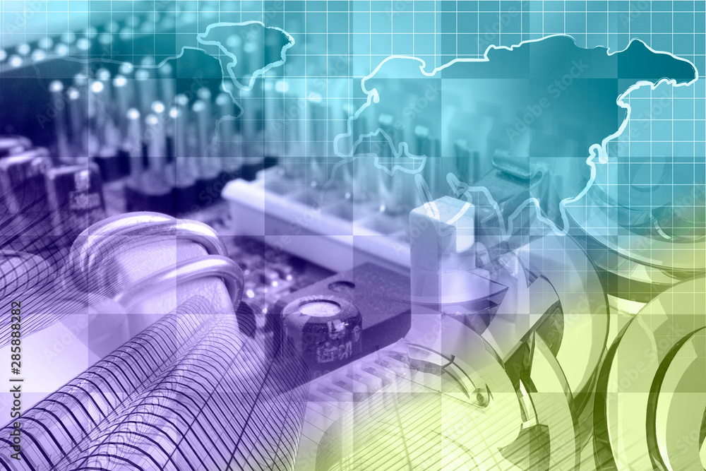 Electronic device, buildings and map Electronic device, buildings and map
