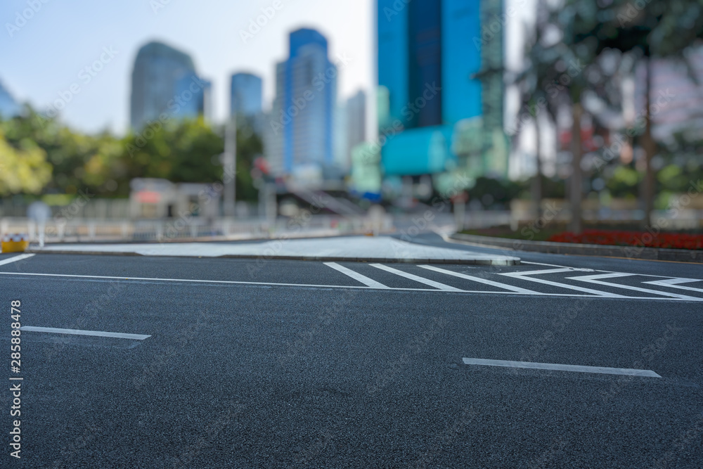 custom made wallpaper toronto digitalEmpty urban road and modern skyline.
