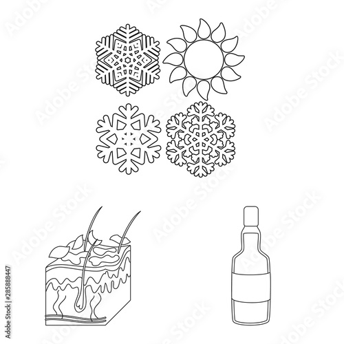 Isolated object of disease and healthcare logo. Set of disease and pain vector icon for stock.