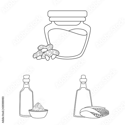Vector design of healthy and vegetable sign. Collection of healthy and organics vector icon for stock.