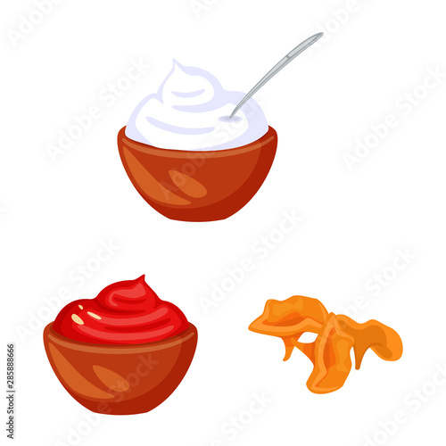 Vector illustration of food and flavors symbol. Set of food and ingredient stock symbol for web.