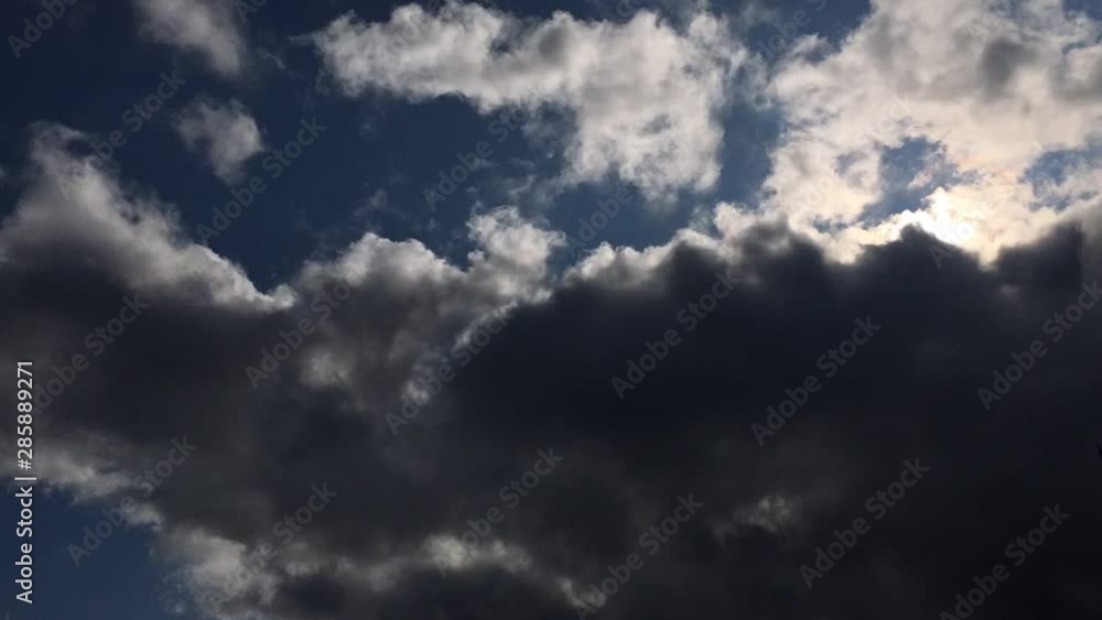 青空と暗雲と太陽と タイムラプス 青空と暗雲と太陽と タイムラプス