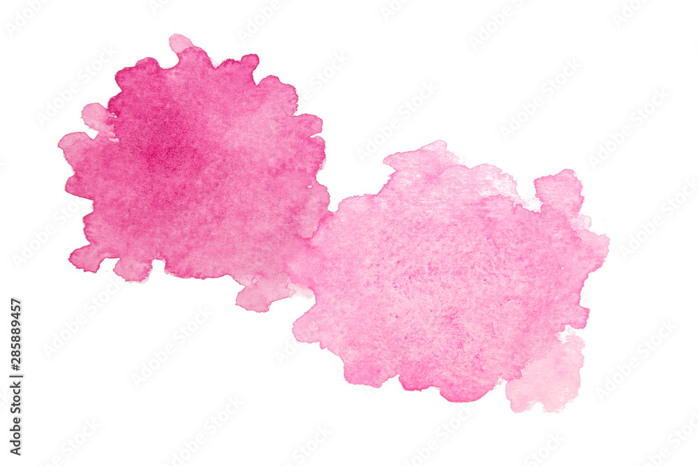 Hand painting pink watercolor on white background.