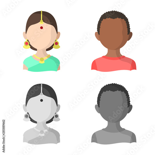 Isolated object of imitator and resident logo. Collection of imitator and culture stock vector illustration.