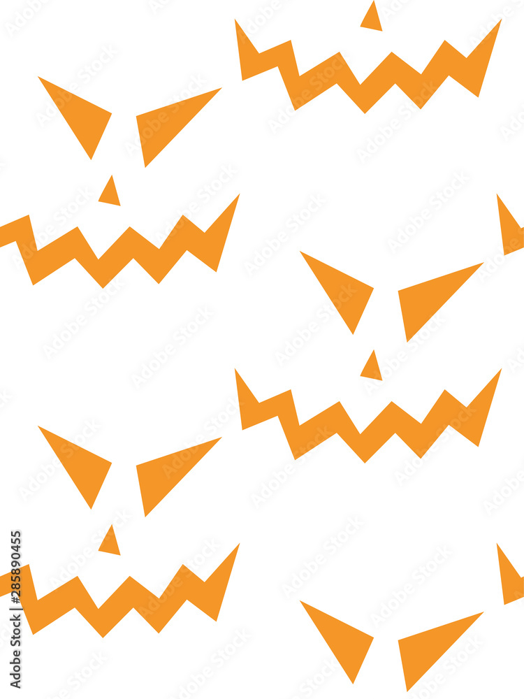 Fototapeta premium Seamless pattern with halloween carved jack faces silhouettes on black background. Can be used for scrapbook digital paper, textile print, page fill. Vector illustration