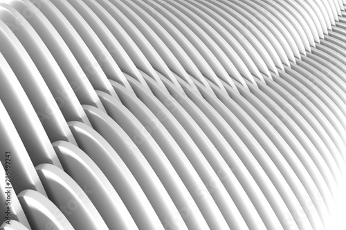 black and white abstract background with line and wave 3D illustration