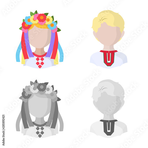 Vector design of imitator and resident logo. Set of imitator and culture vector icon for stock.