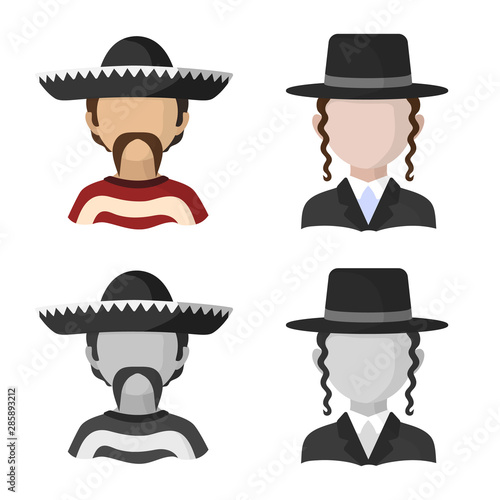 Vector design of imitator and resident sign. Set of imitator and culture stock symbol for web.