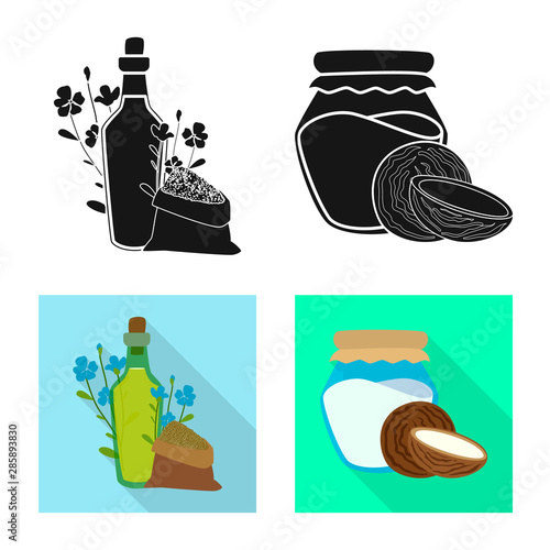 Vector illustration of healthy and vegetable logo. Collection of healthy and agriculture vector icon for stock.