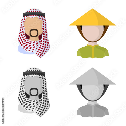 Vector illustration of imitator and resident symbol. Collection of imitator and culture stock symbol for web.