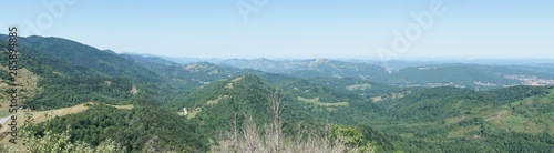 Panoramic view from the castle of Montsegur, France