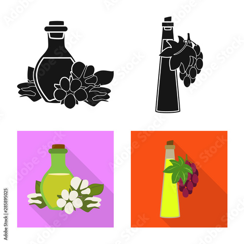 Vector illustration of healthy and vegetable sign. Set of healthy and agriculture stock vector illustration.