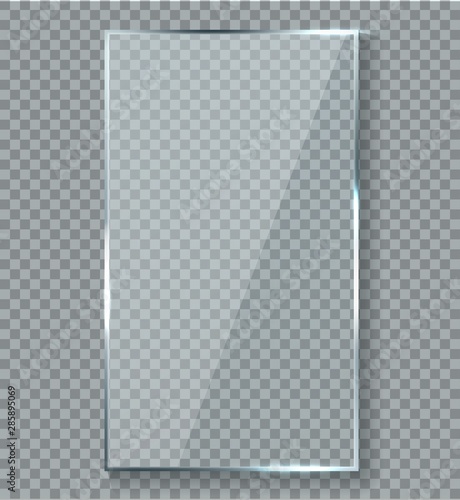 Glossy reflection effect. Transparency window glass plastic with brightreflections plaque vector reflective texture photo