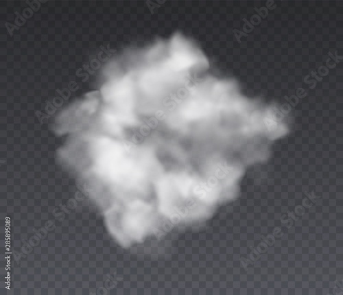 Cloudy effect. Chemistry standing fog and white smoke isolated on transparent background, vector clouds texture
