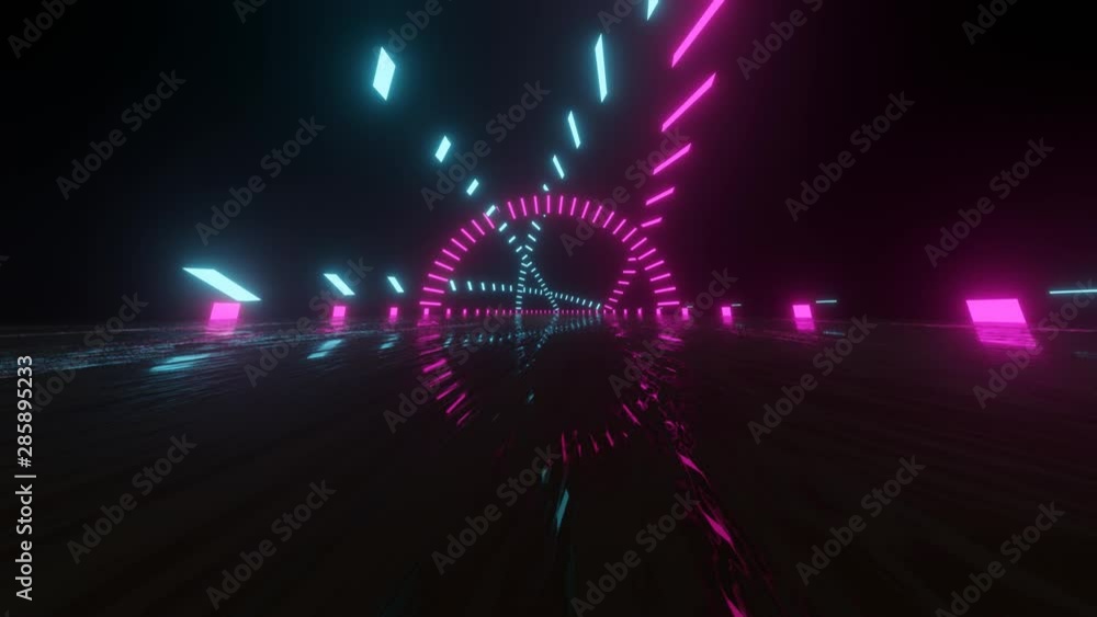 VJ Loop plan with neon lights. Abstract fluorescent background. Neon ...