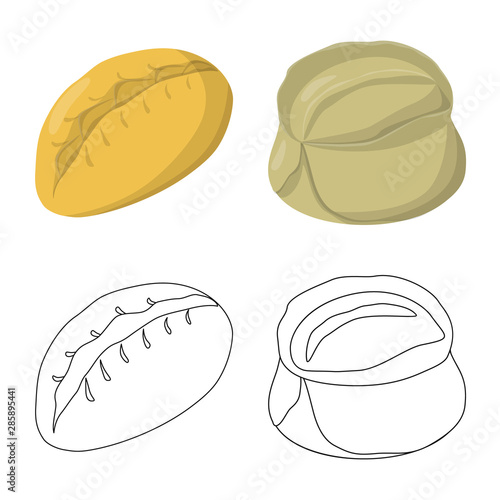 Vector design of products and cooking logo. Set of products and appetizer stock vector illustration.