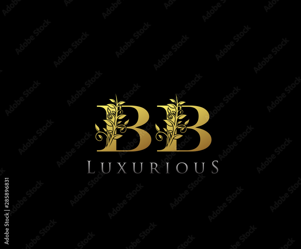 Fototapeta premium Initial letter B and BB, Vintage decorative ornament emblem badge, overlapping monogram logo, classy letter logo icon.