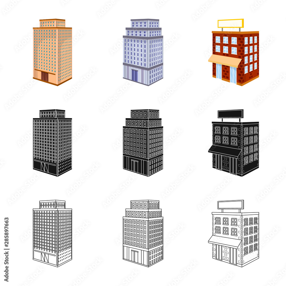 Vector illustration of construction and building symbol. Set of construction and estate vector icon for stock.