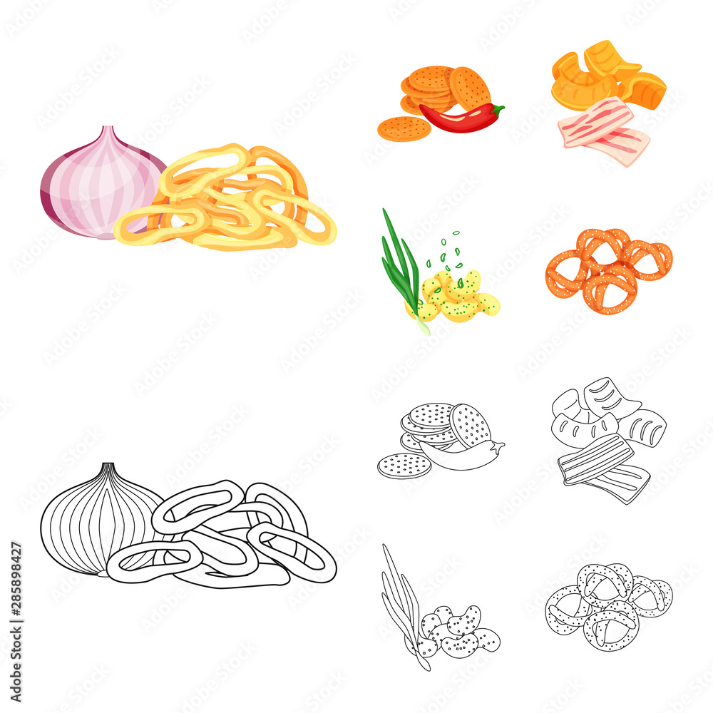 Isolated object of taste and seasonin logo. Collection of taste and organic stock vector illustration.