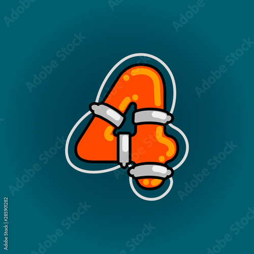 Numeral four Lifebuoy font style