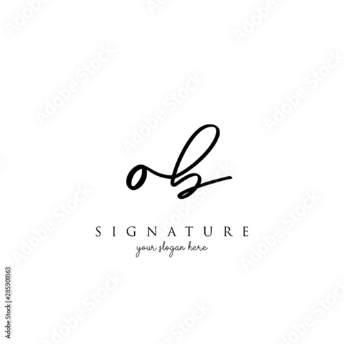 OB Letter Signature Logo Template Vector photo