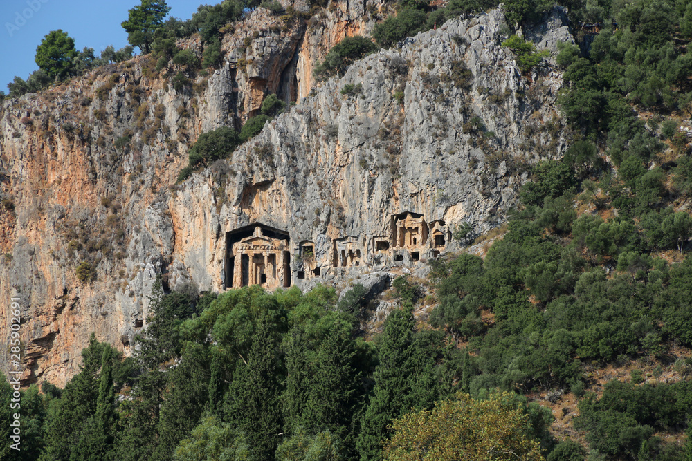 Rock temple tombs in Dalyan/Turkey