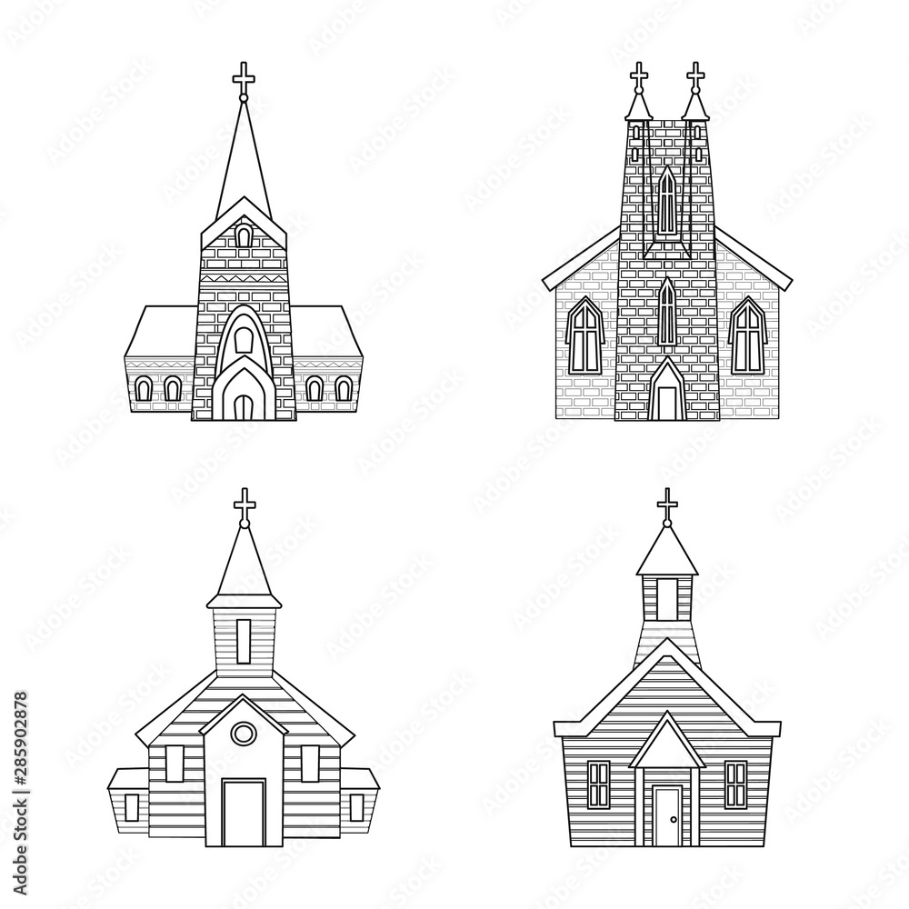 Vector design of architecture and faith logo. Set of architecture and temple stock symbol for web. Vector design of architecture and faith logo. Set of architecture and temple stock symbol for web.