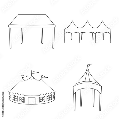 Isolated object of roof and folding symbol. Set of roof and architecture stock vector illustration.