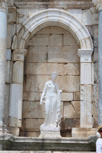 detail of fountain in rome italy
