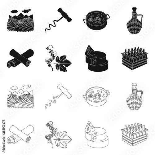 Isolated object of farm and vineyard icon. Set of farm and product stock symbol for web.