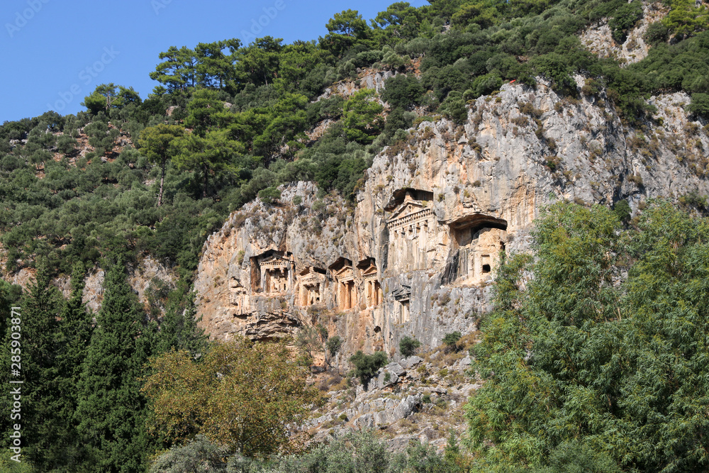 Rock temple tombs in Dalyan/Turkey