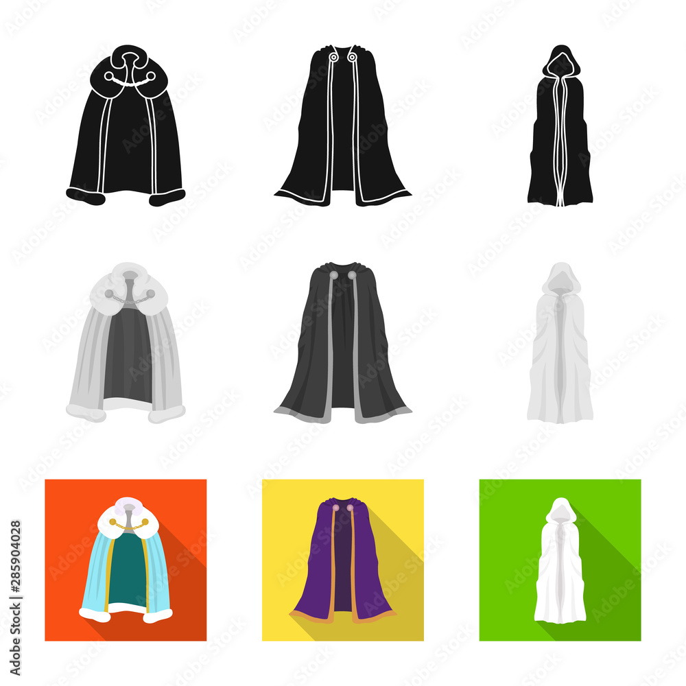 Isolated object of material and clothing icon. Collection of material and garment vector icon for stock. Isolated object of material and clothing icon. Collection of material and garment vector icon for stock.