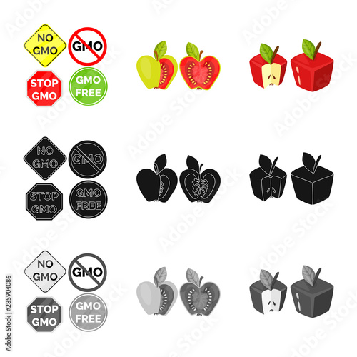Vector illustration of test and synthetic logo. Set of test and laboratory stock vector illustration.