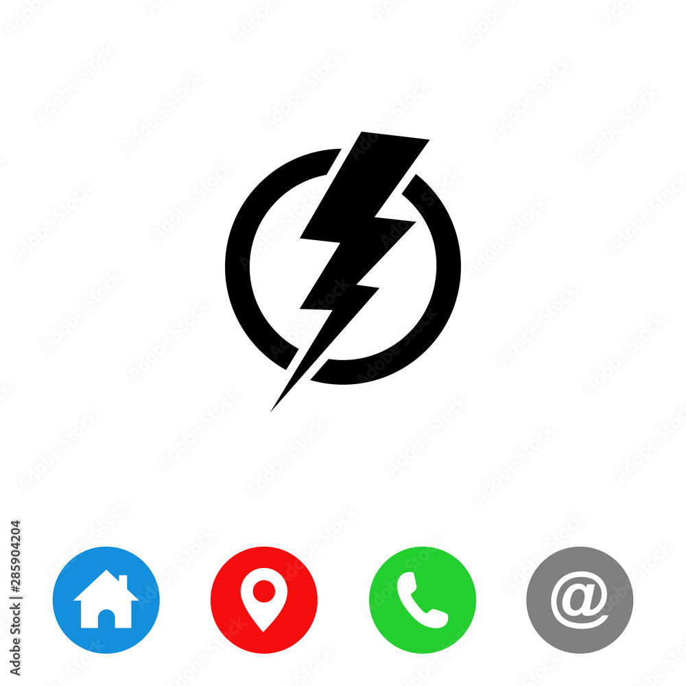 Power lightning logo icon. Vector black thunder bolt symbol isolated . symbol for web site Computer and mobile vector. Power lightning logo icon. Vector black thunder bolt symbol isolated . symbol for web site Computer and mobile vector.