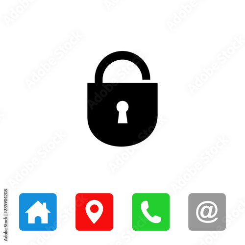 lock icon, symbol vector design