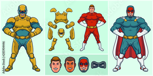 Custom Superhero creator set with custom armor